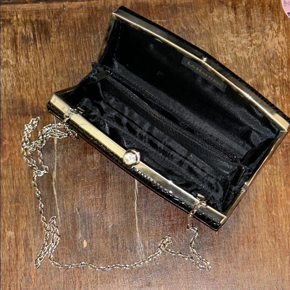 Small Black Crocodile-Patterned With Rhinestone C… - image 2